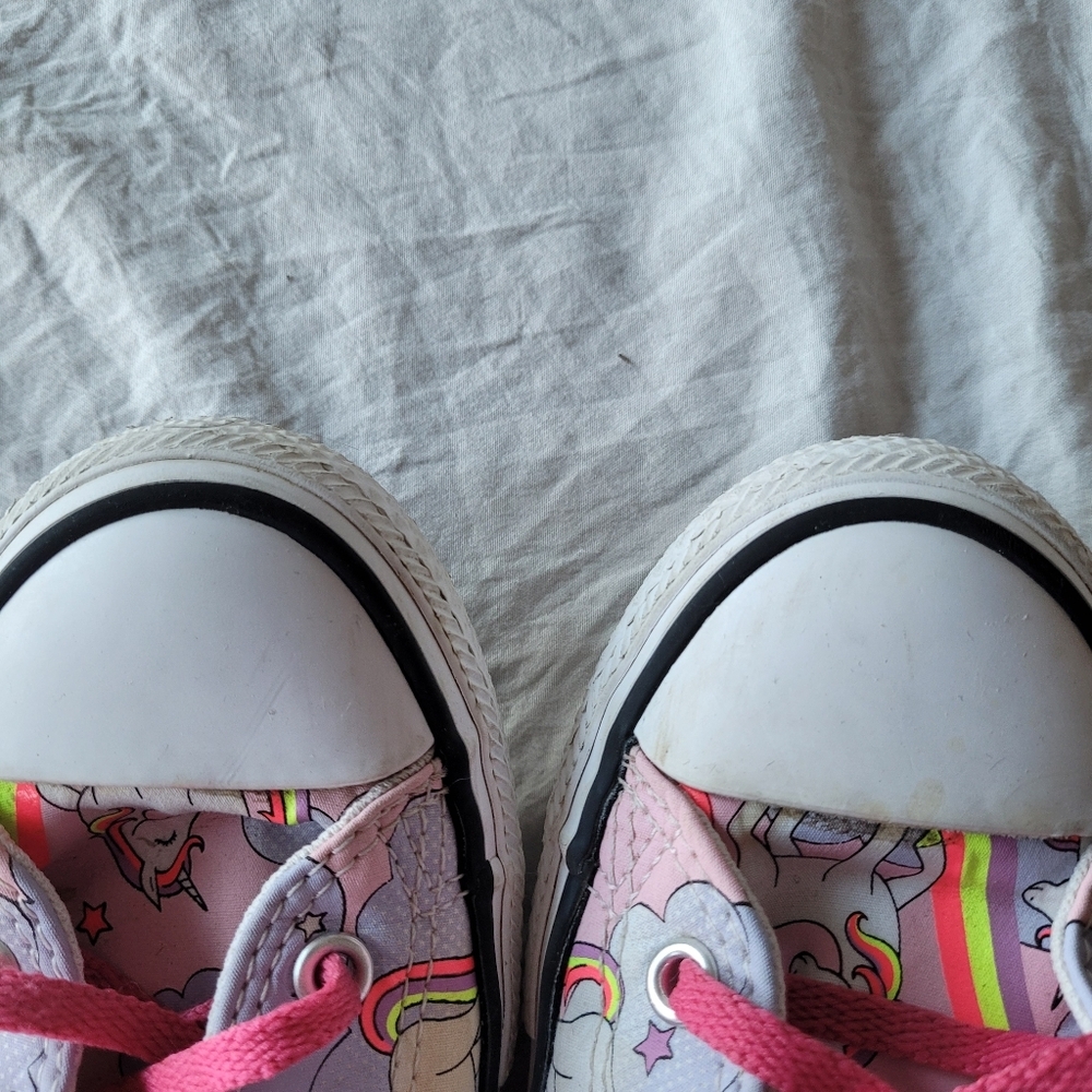 Converse Kids Unicorn High-Top Sneakers with Pink Laces Size 4 - Picture 7 of 8